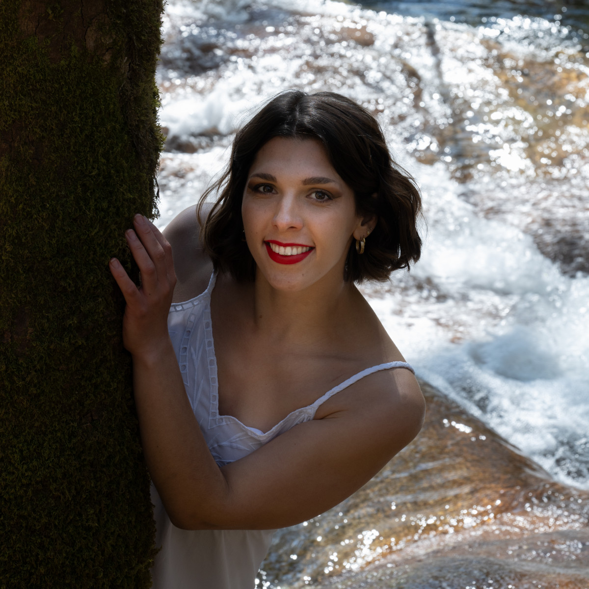 portraits devant les cascades de l'ain