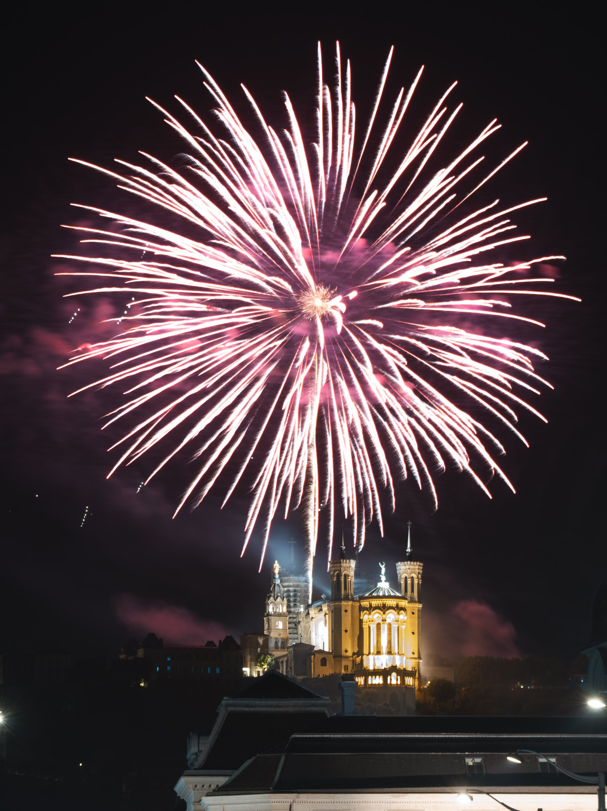 🎆 Retour en images sur les feux d'artifices du 14 juillet dernier, tirés au dessus de notre belle Basilique de Fourvière !