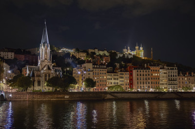 Photos en pose longue sur les quais de Saône avec LSP LE 19 août 26.